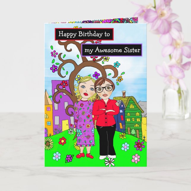 Cartão Feliz aniversário para minha irmã incrível (Orquídea)