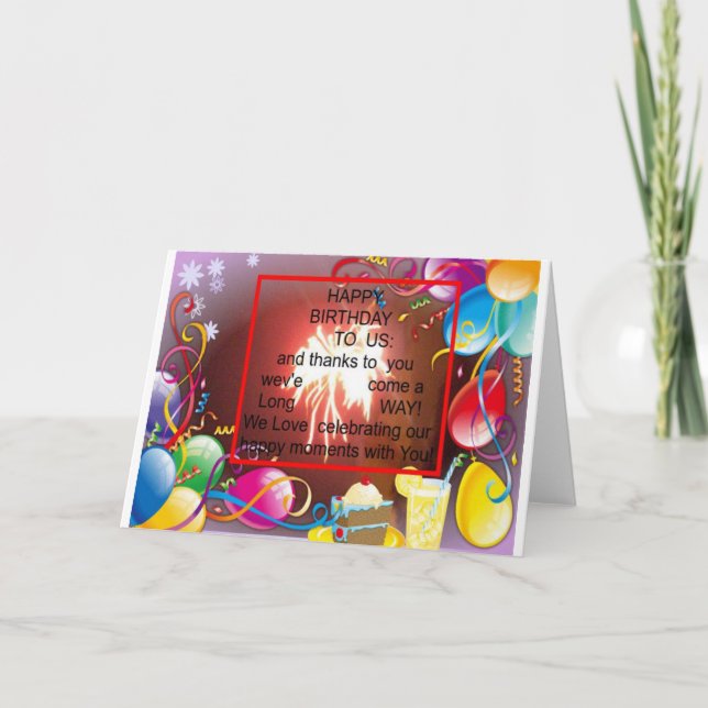 Cartão Feliz aniversário para nós, Impressão de Arte (Frente)