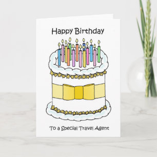 Cartão Feliz aniversário para o agente Viagem
