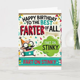 Cartão Feliz aniversário para o Melhor Fartor de Todos