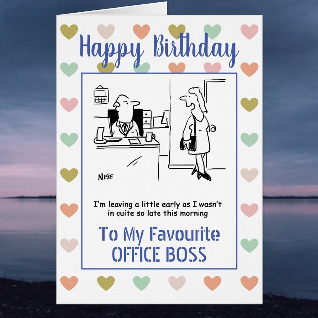 Cartão Feliz aniversário para o meu chefe do escritório (Criador carregado)