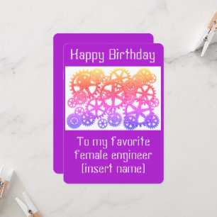 Cartão Feliz aniversário para o meu engenheiro feminino f