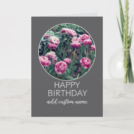 Cartão Feliz aniversário para personalizar bonito tulipas