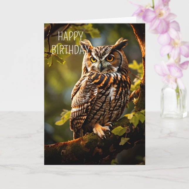 Cartão Feliz aniversário! Para quem gosta de OWLs (Orquídea)