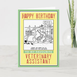 Cartão Feliz Aniversário para um Assistente Veterinário.