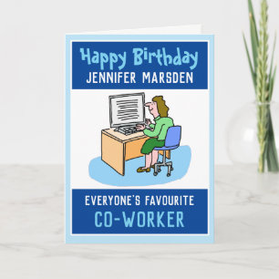 Cartão Feliz aniversário para um Colaborador de Escritóri