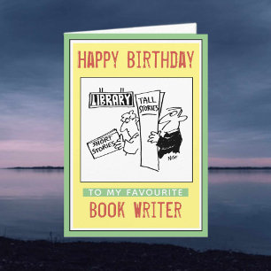 Cartão Feliz Aniversário para um Escritor de Livro