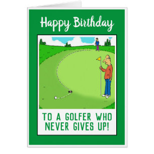 Cartão Feliz aniversário para um Golfer Engraçado