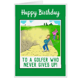 Cartão Feliz aniversário para um Golfer Engraçado
