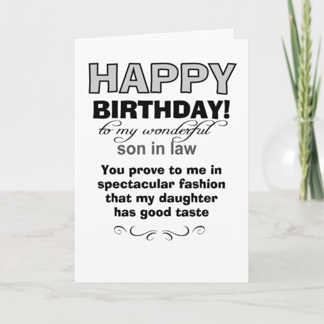 Cartão Feliz aniversário para um maravilhoso filho da lei (Frente)