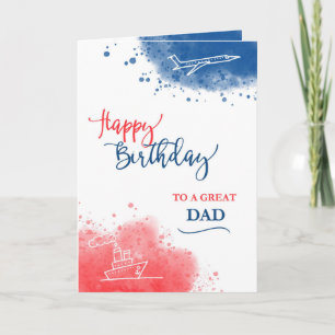 Cartão Feliz Aniversário para um Pai Excelente de Red Wa
