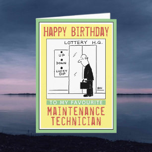 Cartão Feliz aniversário para um técnico de manutençã