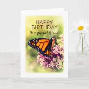 Cartão Feliz aniversário para uma amiga borboleta Monarca