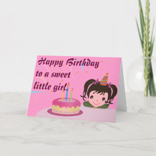 Cartão Feliz aniversário para uma menina doce.