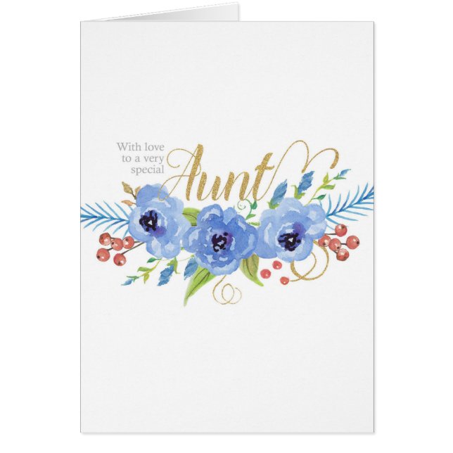 Cartão Feliz aniversário para uma tia muito especial flor (Frente)