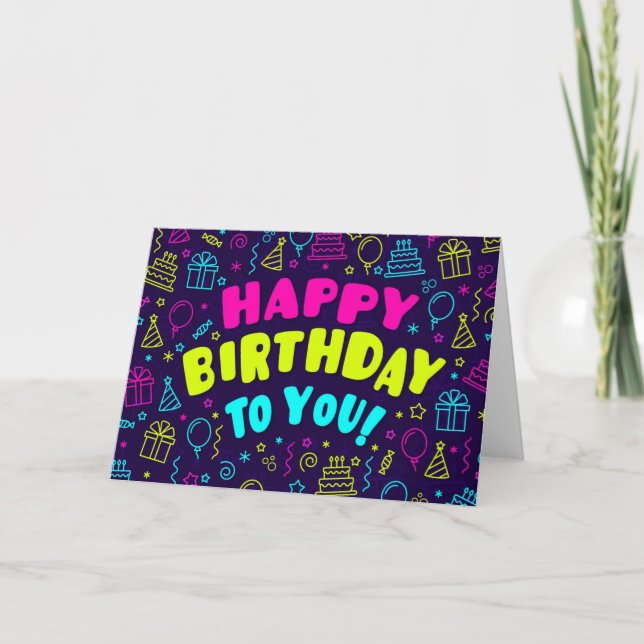 Cartão Feliz Aniversário Para Você (Frente)