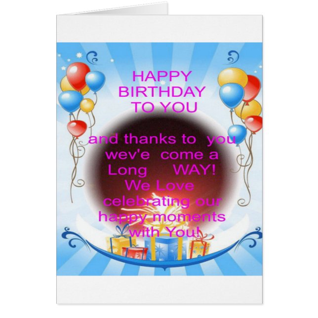 Cartão Feliz aniversário para você (Frente)