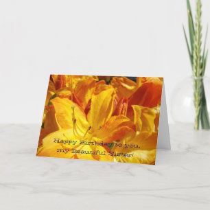 Cartão Feliz aniversário para você Minha Bela Irmã! Cartõ