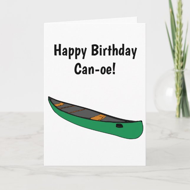 Cartão Feliz Aniversário Para Você Paddling Canoeiro Aniv (Frente)