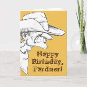 Cartão Feliz aniversário, Pardner!