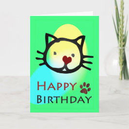 Cartão Feliz Aniversário - Patas Coloridas