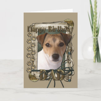 Cartão Feliz Aniversário - Patas Pedras - Jack Russell - 