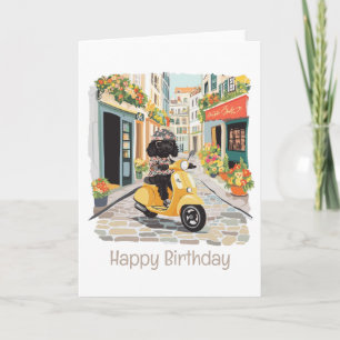 Cartão Feliz Aniversário, Patinete Negra