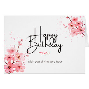 Cartão Feliz Aniversário, Peachy Floral Card