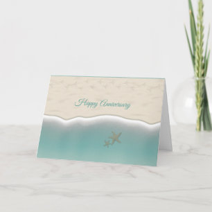 Cartão Feliz Aniversário Pegadas de Pombo Praia Sandy Bea