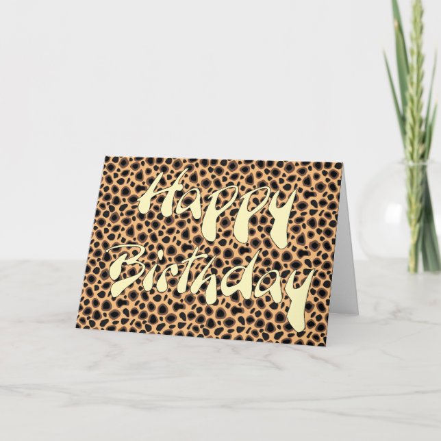 Cartão Feliz aniversario - pele da chita (Frente)