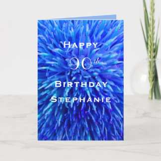 Cartão Feliz Aniversário, Personalizado, Abstrato Azul Mú