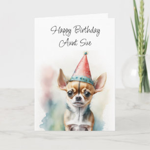 Cartão Feliz Aniversário Personalizado   Cute Chihuahua