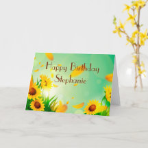 Feliz Aniversário Personalizado para ela Girassóis
