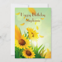 Feliz Aniversário Personalizado para ela Girassóis