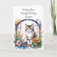 Feliz Aniversário Personalizado Vovó Gato Bonito