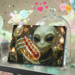 Cartão Feliz Aniversário Piada Divertida de Alien
