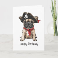 Feliz Aniversário Pirata Buldogue Francês
