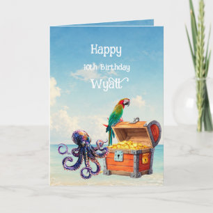 Cartão Feliz Aniversário Pirata Nome Personalizado Idade