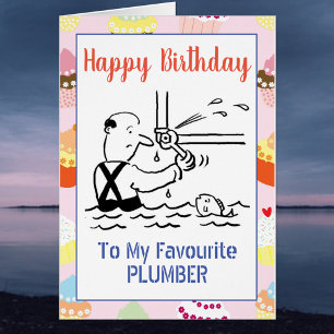 Cartão Feliz Aniversário Plumber