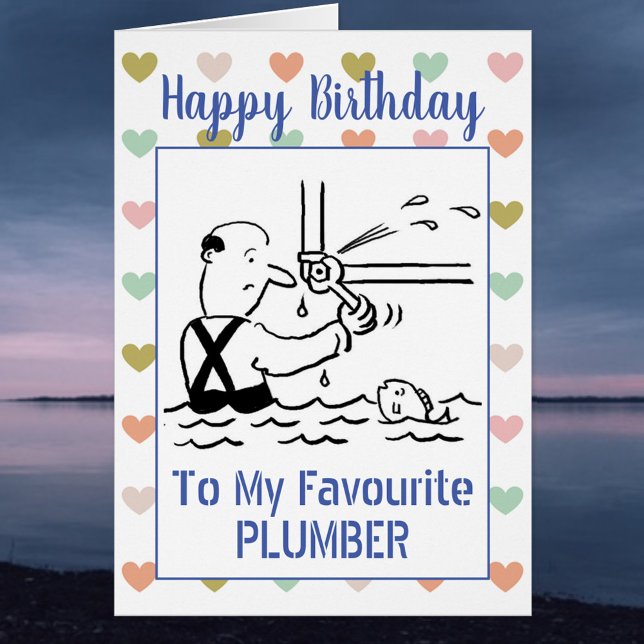Cartão Feliz Aniversário Plumber (Criador carregado)