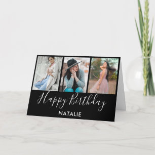 Cartão Feliz Aniversário, Preto e Branco 3 Fotografia Col
