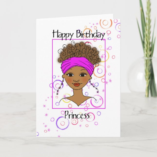 Cartão Feliz aniversário Princesa (Frente)