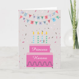 Cartão Feliz aniversário Princesa