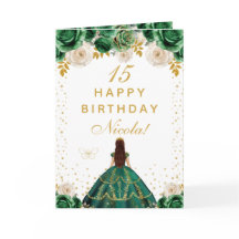 Feliz Aniversário Princesa Floral Verde