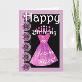 Cartão Feliz aniversário Princesa Niece Rosa Vestidos e V