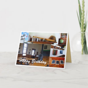 Cartão Feliz Aniversário, Professora, Vintage School Hous