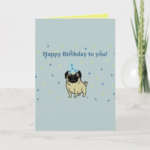 Cartão Feliz aniversário Pug