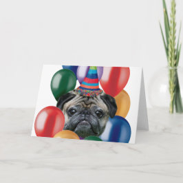 Cartão Feliz aniversário Pug dog