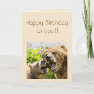 Cartão Feliz Aniversário Que Bears Repetindo O Animal Div