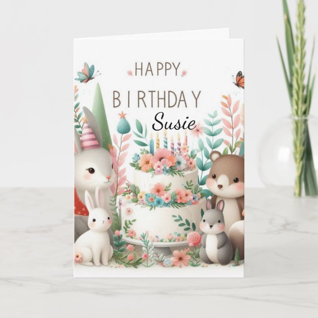 Cartão Feliz Aniversário, querida neta. (Frente)